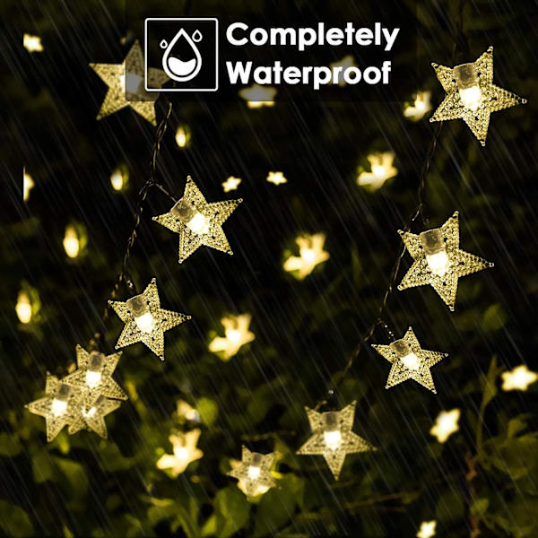 [LCS]Solar Star String Lights Led, Soldrivna Twinkle Lights, Ligh 3.5m