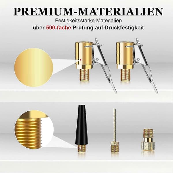 5-delt multifunktionelt ventiladaptersæt til Bosch EasyPump, biler, cykler og bolde - Schrader & Presta ventilkonverter