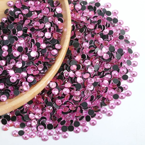 6000 kpl Hotfix Tummanvioletteja strasseja askarteluun, SS10 (2,7-2,9 mm) Tummanpinkki SS10 Dark Pink