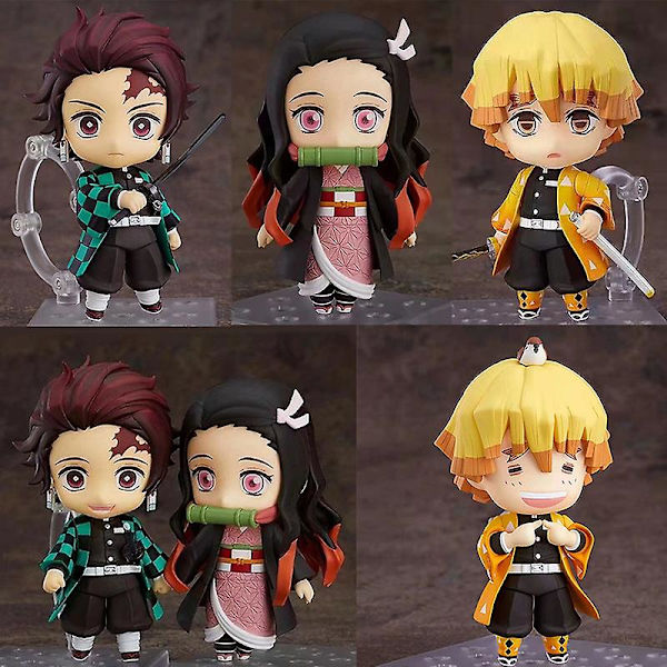 Demon Slayer Q Version Nendoroid Pvc Anime Figur Tecknad Spelfigur Modell Staty Leksak Q1314