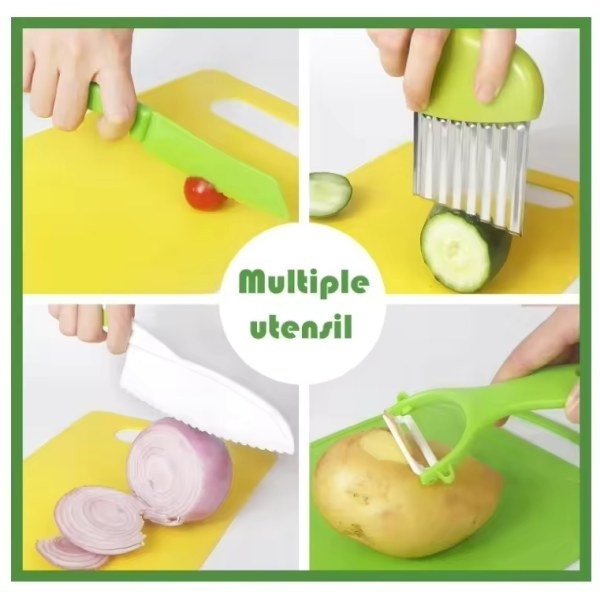 [LCS] Children's Baking Kitchen Knife Kitchen Set Children's Kitchen Utensils 6 Pieces Multicolored