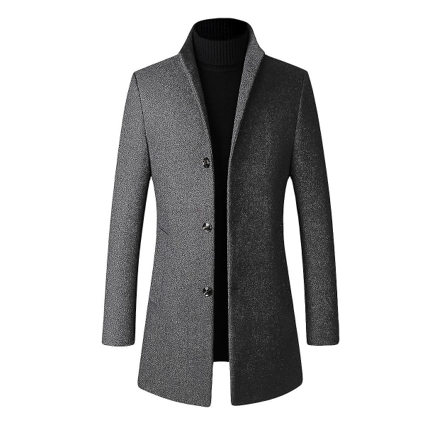 Slim Fit Ullrock för Män med Ståkrage för Hösten Grey XL