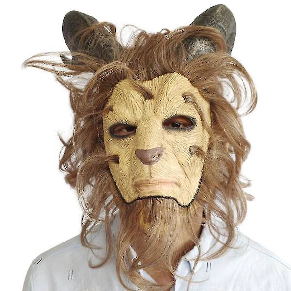 Skjønnheten og Udyret Maske Karneval Halloween Prins Cos Hodeplagg Pro
