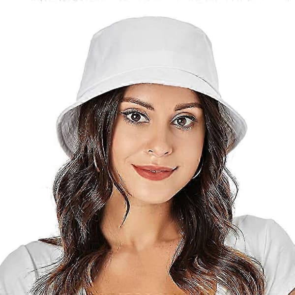 Neutral bomuldsfiskerhat foldbar solhat til mænd kvinder sort hvid khaki marineblå white