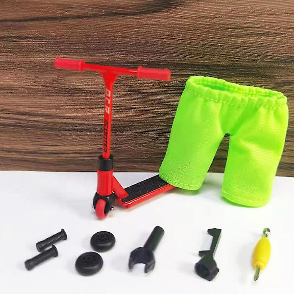 Finger Scooter i legering med mini scooter værktøj og fingerboard tilbehør legetøj Red
