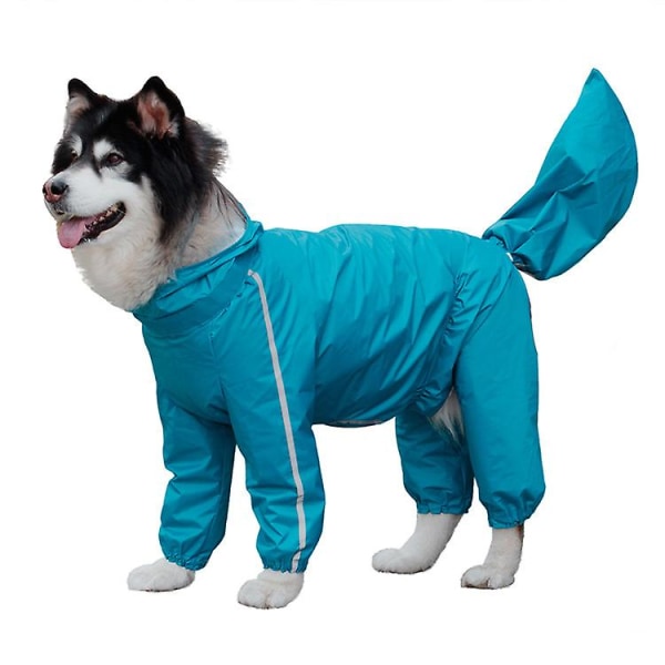 Hundregnkappa Vattentät Regnjacka för Husdjur med Huva, Andningsbar blue 10XL