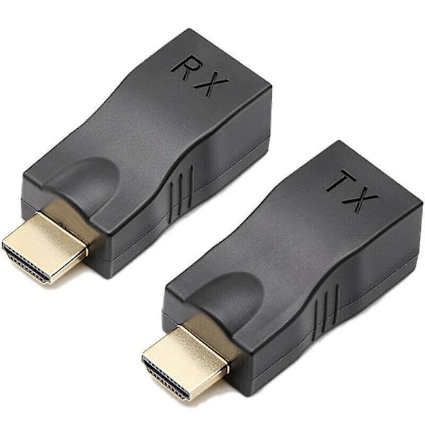 2 stk. 4k 1080p HDMI-forlenger til RJ45 over Cat 5e/6 nettverk LAN Ethernet-adapter