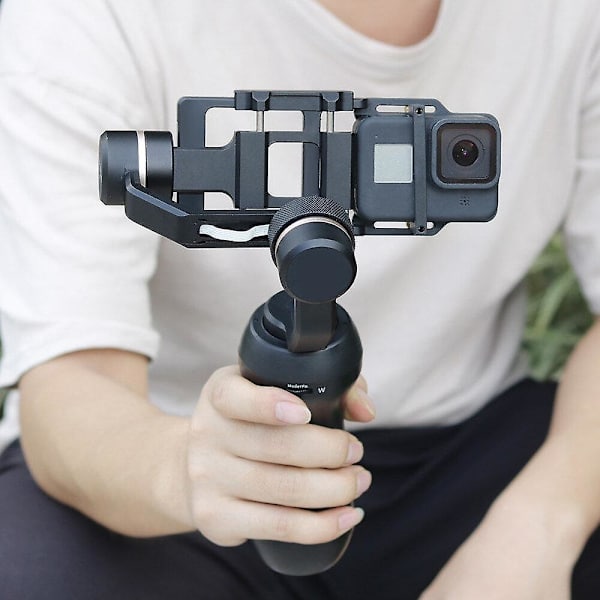 Action Camera Switch Adapter Håndholdt Gimbal Monteringsplade Splint Plastik Kompatibel med Gopro Hero 9 8 Sort