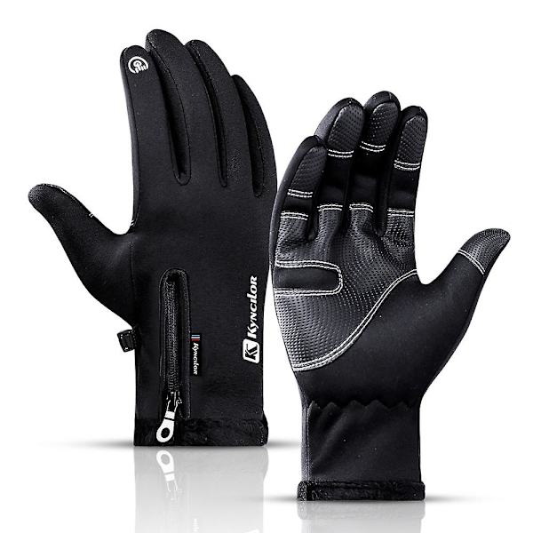 Vinter Termisk Fleece Touchscreen Hansker Myke Fleecehansker Kaldt Vær For Sykling Fotturer Camping Ski Black M