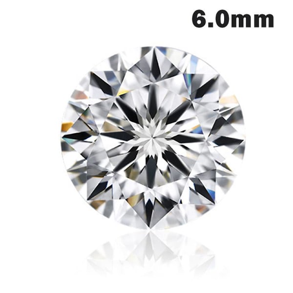 Kvinnor Lady Lös Moissanite sten dekoration runda skurna smycken gör present 6.00mm