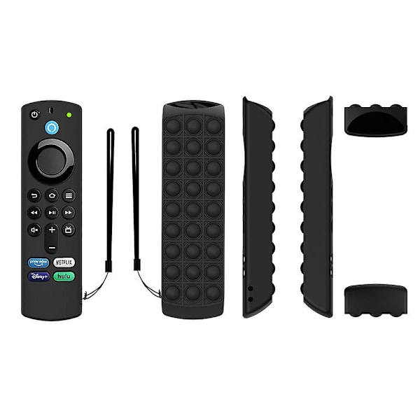 Silikonskal Skyddsfodral För Alexa Voice Remote 3:e Generationen 2021 Black