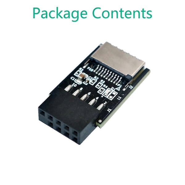 USB 2.0 9Pin till TYPE-E-adapter USB 2.0 9Pin Frontpanel Header till Type-E Intern Adapter med 5V Ström-LED Black