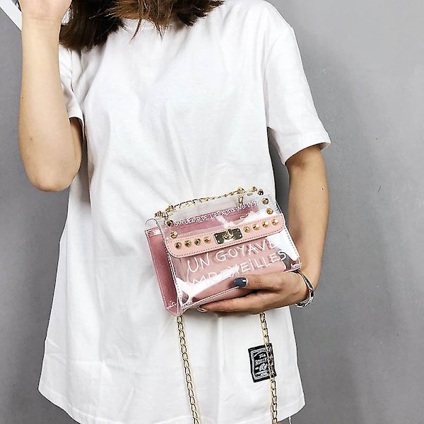 Dameveske Klar Håndveske Crossbody Komposittveske Transparent Pvc Kjedeveske Tote Ny Yellow Brown