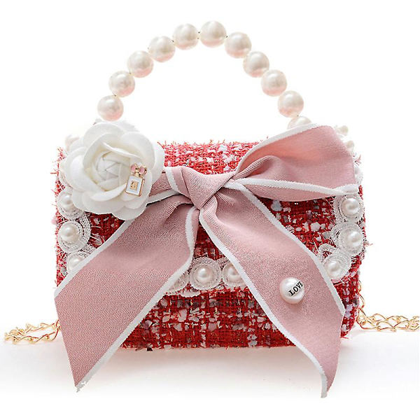 Flickor Prinsessstil Axelväska Handväska  Crossbody Väska, barnpresent Red
