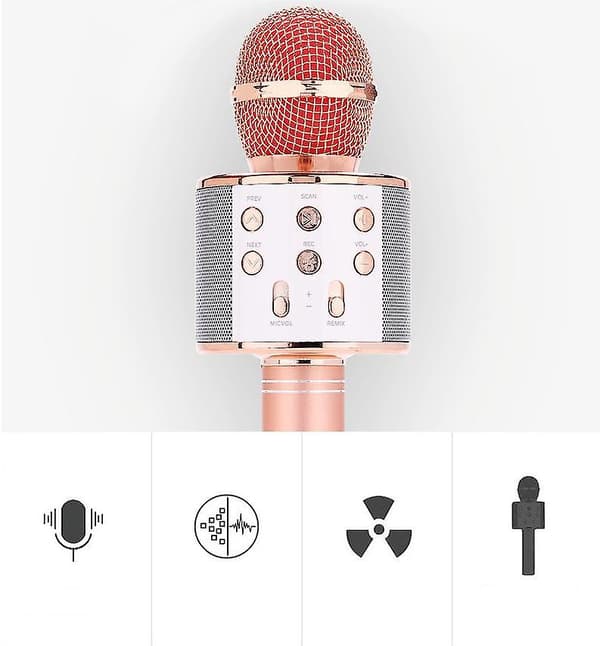 [LCS] Trådløs Bluetooth-mikrofon Håndholdt KTV Multifunksjon pink