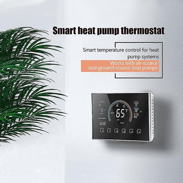 Varmepumpe rumtermostat temperaturstyring 4,8 tommer farve-LCD Black With WiFi