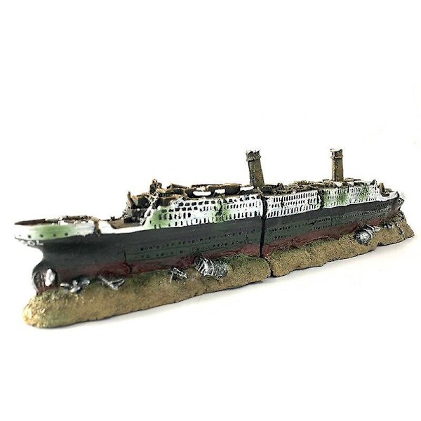 Akvarium Titanic Middelhavsmodell Skip Dekorasjoner Kunstig Skipsvrak Hjemme Tilbehør Resin