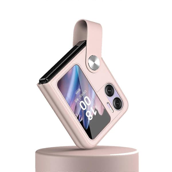 [LCS] För OPPO Find N2 Flip Handrem Typ Läder Telefonfodral Pink