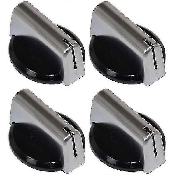 [LCS] Baumatic Compatible Replacement Knob Black Silver Oven Cooker Hob 4-pack