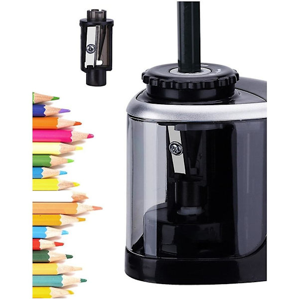 Pennvässare Touch Automatisk Elektrisk Strömbrytare Batteri Skola Student Skrivmaterial Roterande Pennvässare Black