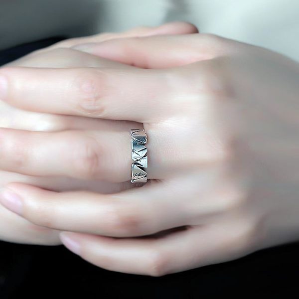 Nytt Mode Allmatch Blomsterring Kvinnlig Personlighet Atmosfär SILVER