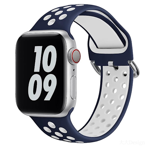 Silikon Sportarmband för Apple Watch Series 7 6 5 4 3 2 1 Se 38/40/42/44mm 17 38-40mm