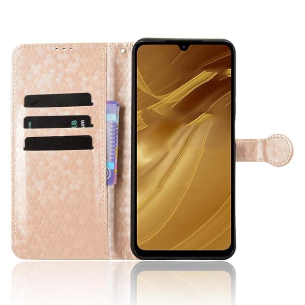 [LCS] Redmi A5 4G - Mobilfodral i honningkake med dot-tekstur i lær Guld