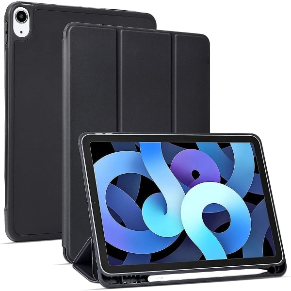 Kotelo Ipad Air 4. sukupolvelle 2020 kynätelineellä, Ipad Air4 10,9 tuuman kotelo, iskunkestävä Smart Shell Black