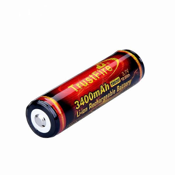 2-pack knapptopp 3,7V 3400mAh 18650 Li-ion uppladdningsbart batteri för LED