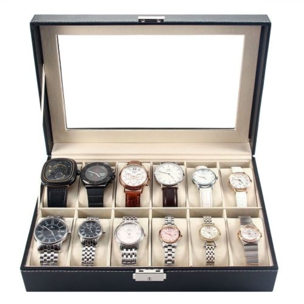 Watch / box / case Svart watch med lås ( 1