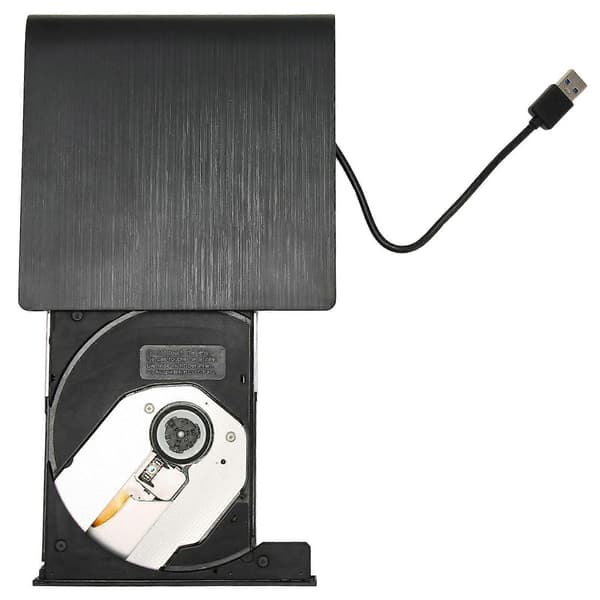 [LCS]USB3.0 Ekstern DVD-brenner Ultratynn Ekstern DVD-stasjon med USB C-adapter for bærbare datamaskiner og PC-er