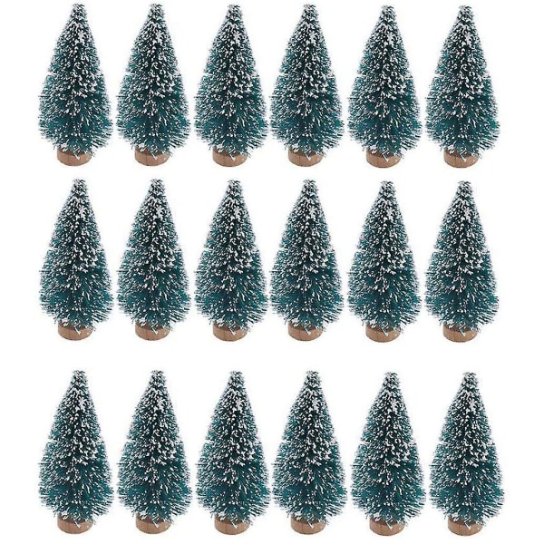 24 st Mini Konstgjord Snö Sisal Julgran Träbas Plastgran Vinter Snö