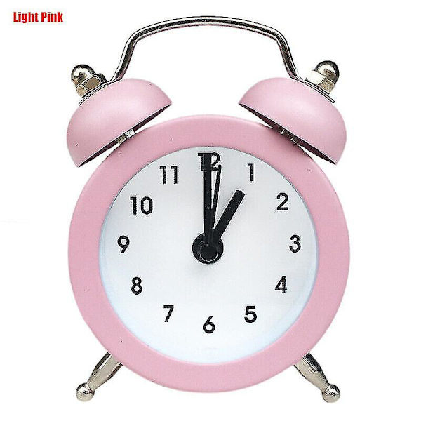 [LCS]Väckarklocka Lilone Twin Bell Hög för tunga sovare Sovrum Ljusgul Mini Light Pink