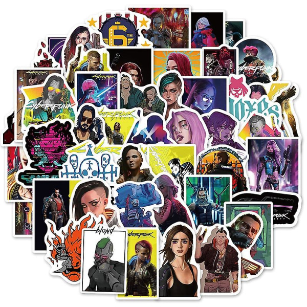 50 st Heta Spelet Punk 2077 Graffiti Stickers