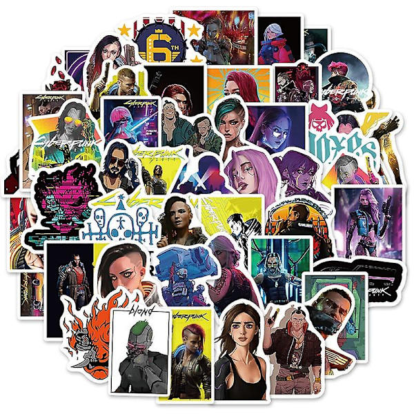 50 stk. Hot Game Punk 2077 Graffiti-klistremerker