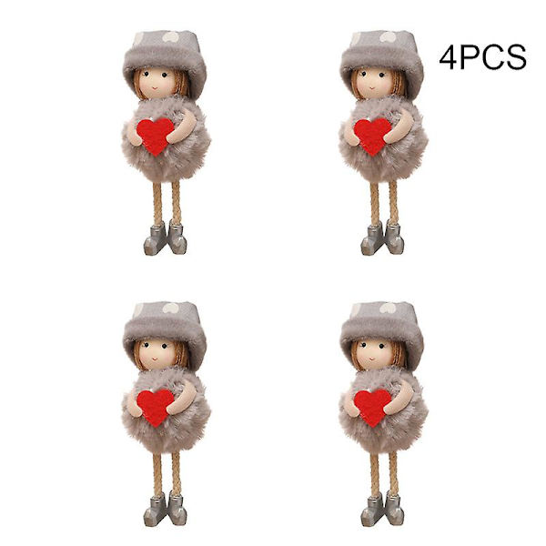 Håndlavede Julefe Engel Dukker Letvægts Hængepynt Valentinsdagsgave 4 stk Style 3 4PCS