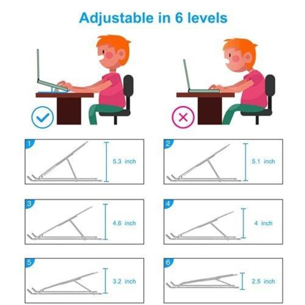 Hopfällbart laptopställ i aluminiumlegering