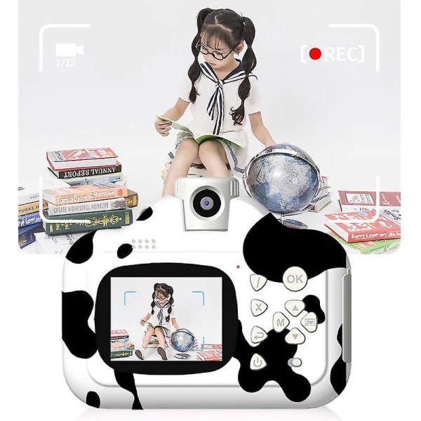 Ny Polaroid-kamera HD-kamera Leksak Tecknad digital Slr-utskriftskamera för barn black
