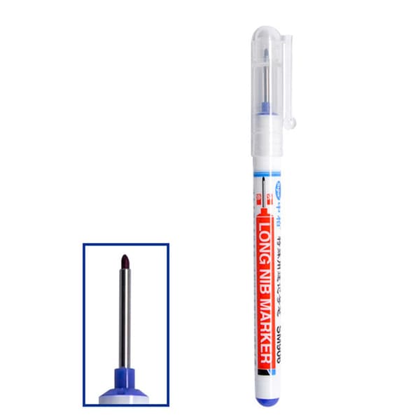 1/3 st Långhuvad Badrum Träbearbetning Multifunktionell Markör Djup Borrhål Lång Spets Vattenresistent Blue 1PC
