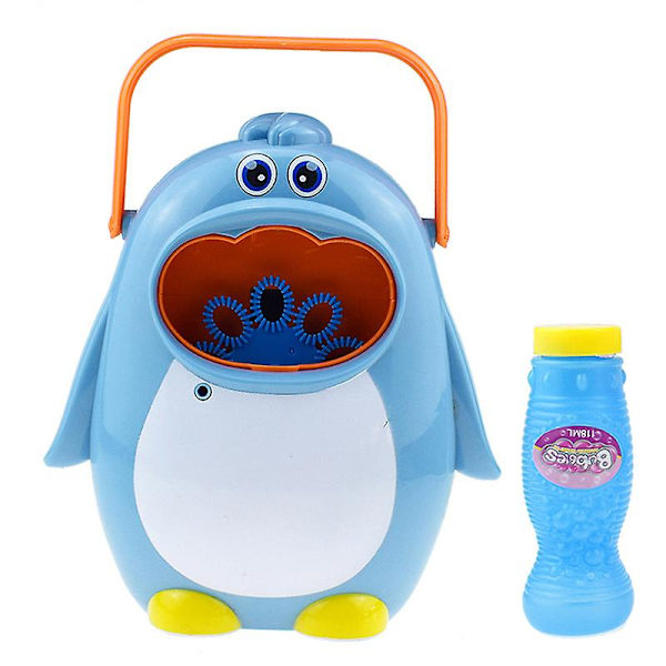 Söt Tecknad Bubbelmaskin Lätt Att Använda Portabel Automatisk Bubbelmaskin För Pojkar Och Flickor Snow Goose Bubble Machine Blue