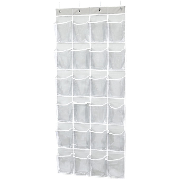 24 Lommer Sko Organizer Simple Houseware Krystalklar Over Døren