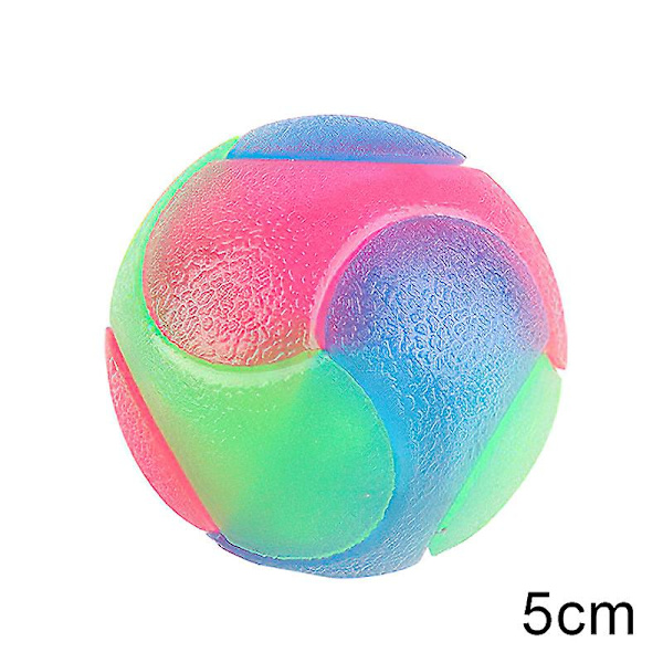 1 st LED Lysande Hundbollar Blinkande Elastisk Boll LED Molarboll Glödande Boll Husdjur Färg Ljusboll 5CM