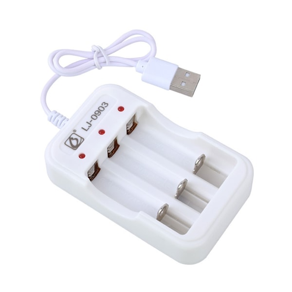 Intelligent Batterioplader med 3 Slots USB NiCd-NiMH Batteri Smart Oplader med Sikre Beskyttelser Højere Opladningseffektivitet