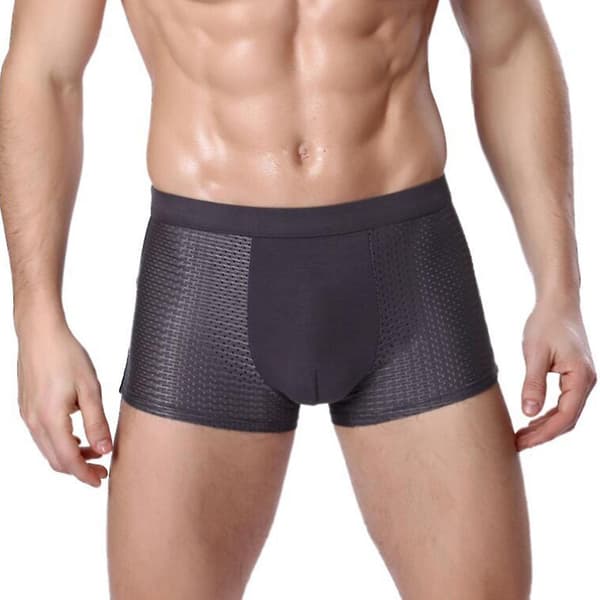 [LCS]Bamboowear Bambu Boxer Kort Herr Mikrofiber Boxer Briefs Underkläder Kompression Stretch Wine Red L