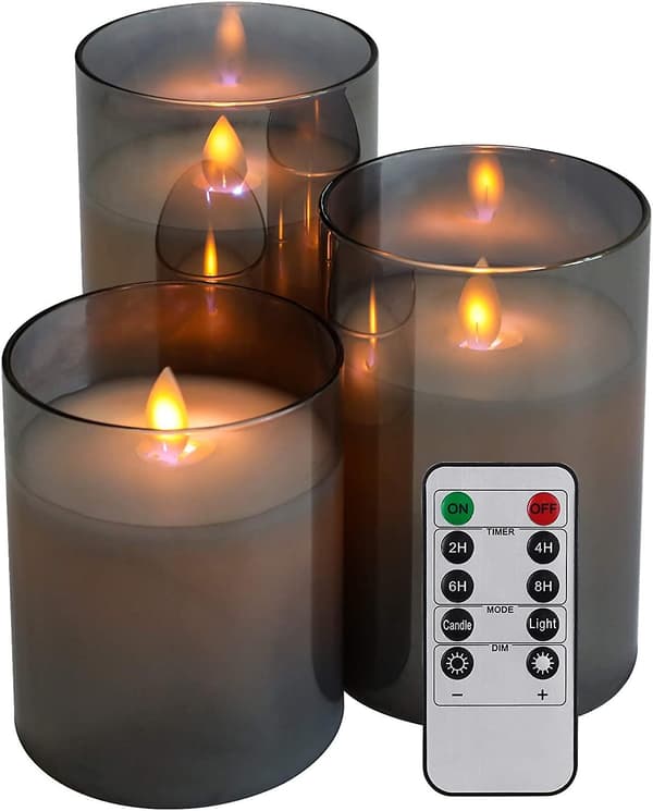 [LCS] LED flammeløst stearinlys med timer fjernkontroll grey