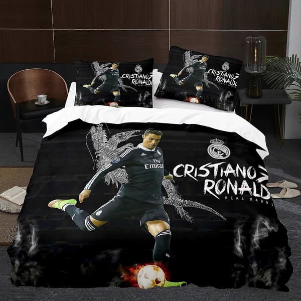 [LCS]Sæt Sengetøj Til Dyne 3d Ronaldo,g,140x200cm