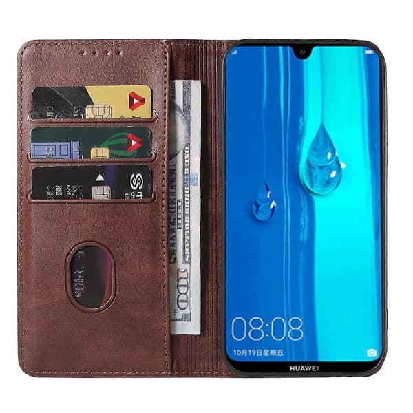 [LCS] För Huawei Y Max Magnetisk Stängning Läder Telefonfodral Brown