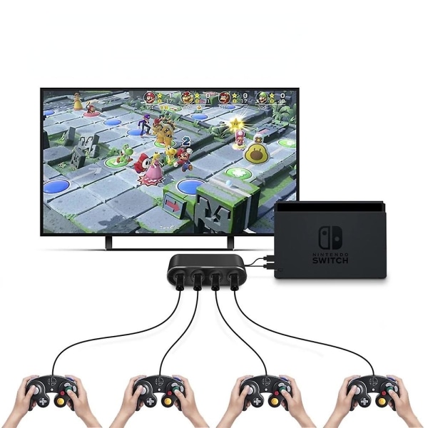 3 in 1 GC -ohjainadapteri N-kytkimelle/Wii U:lle/PC:lle, 4 GameCube -ohjaimen portin muunnin