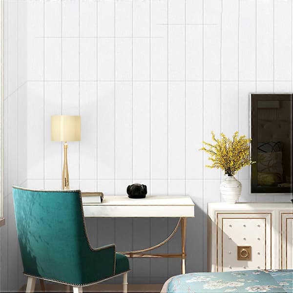 Skum Grå Träskiva Skala och Fäst 3D Väggpanel 35 × 35 cm Vattentät Flyttbar Hem Kök Badrum Log color