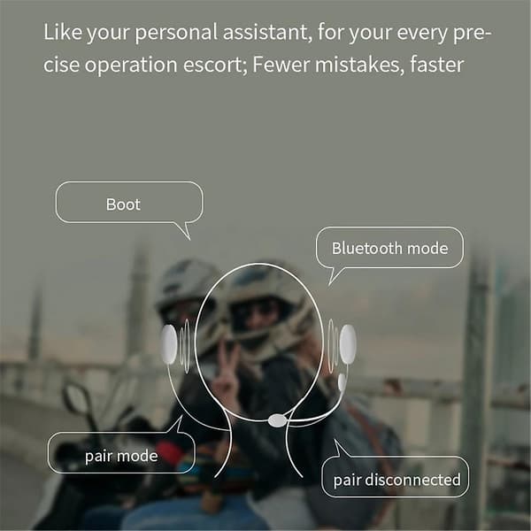 [LCS] 2 stk. Bluetooth Intercom Motorcykel Halvhjelm Bluetooth Headset til 2 Førere Trådløs Intercom-WELLNGS